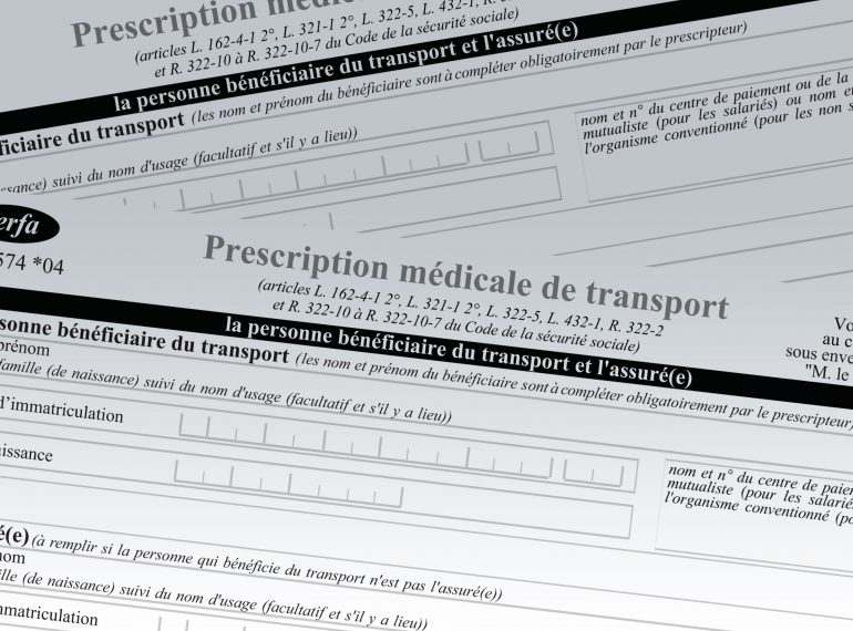 Prescription médicale de  transport
