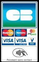 Modes de paiements par cartes bancaires : carte bleue, carte Visa, carte Mastercard, paiement sans contact.